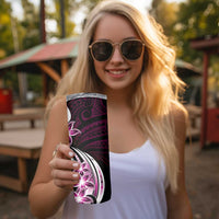 Plumeria Tribal Tattoo Skinny Tumbler Pink Polynesian Pattern LT9 - Polynesian Pride