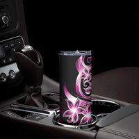 Plumeria Tribal Tattoo Skinny Tumbler Pink Polynesian Pattern LT9 - Polynesian Pride