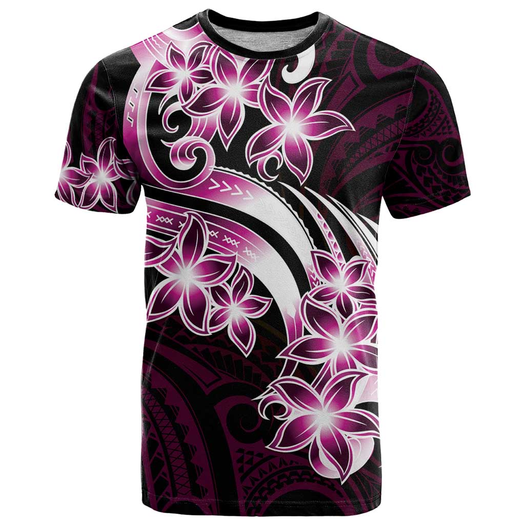 Plumeria Tribal Tattoo T Shirt Pink Polynesian Pattern