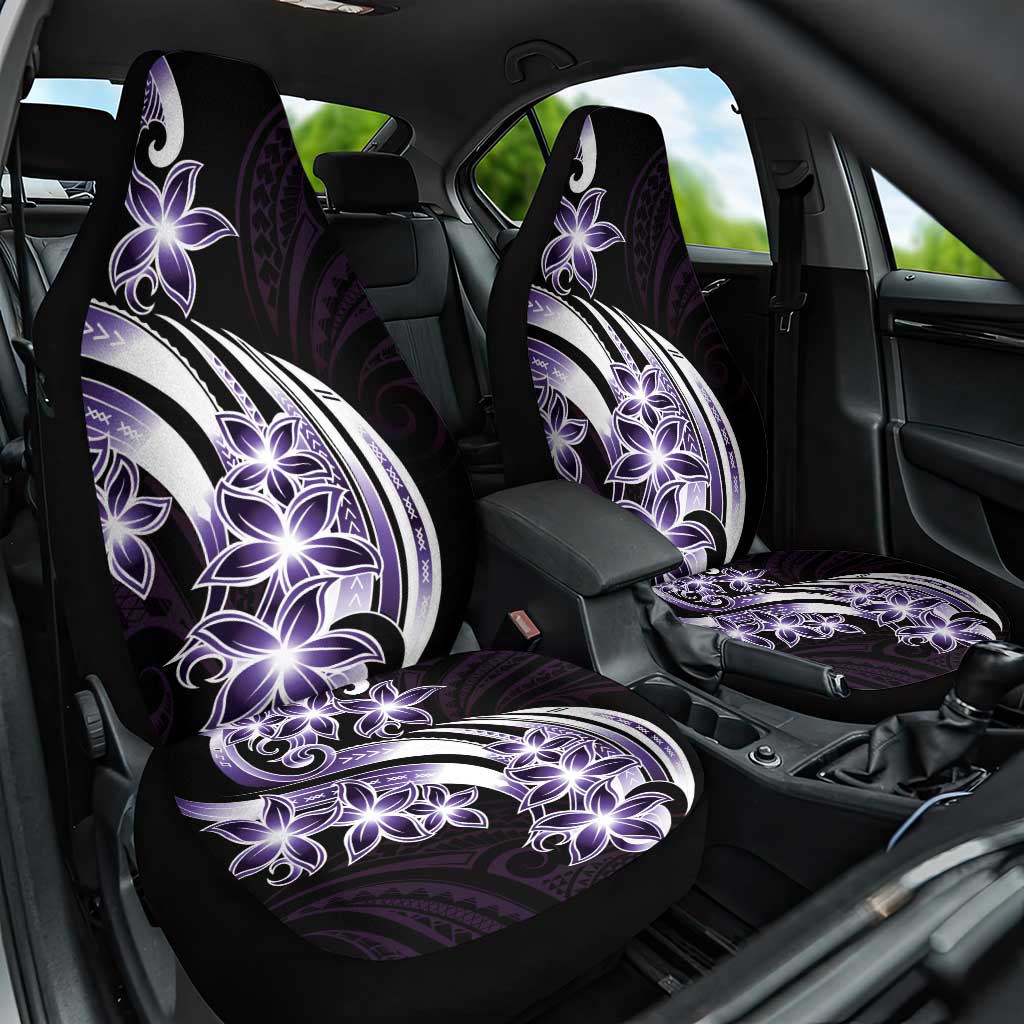 Plumeria Tribal Tattoo Car Seat Cover Purple Polynesian Pattern LT9 One Size Purple - Polynesian Pride