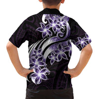 Plumeria Tribal Tattoo Family Matching Tank Maxi Dress and Hawaiian Shirt Purple Polynesian Pattern LT9 - Polynesian Pride