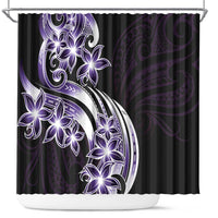 Plumeria Tribal Tattoo Shower Curtain Purple Polynesian Pattern LT9 Purple - Polynesian Pride