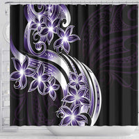 Plumeria Tribal Tattoo Shower Curtain Purple Polynesian Pattern LT9 - Polynesian Pride