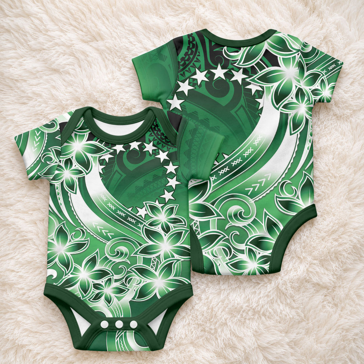 Cook Islands Tattoo Baby Onesie Plumeria Polynesian Pattern LT9 - Polynesian Pride