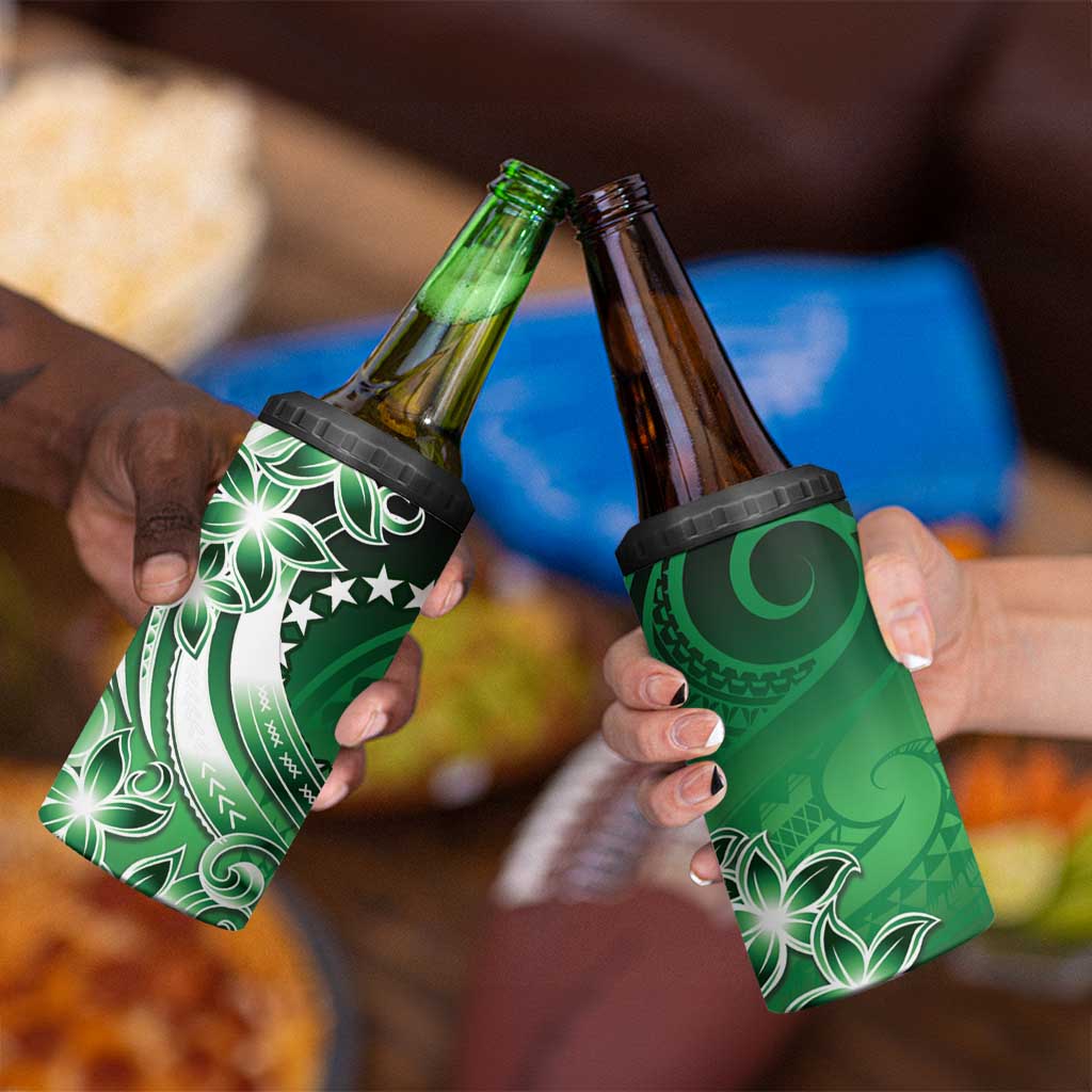 Cook Islands Tattoo 4 in 1 Can Cooler Tumbler Plumeria Polynesian Pattern LT9 - Polynesian Pride