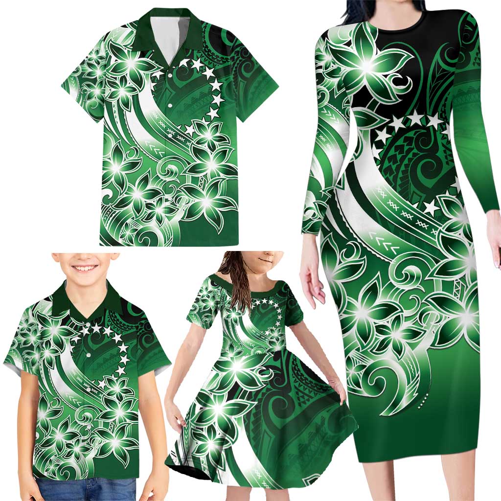 Cook Islands Tattoo Family Matching Long Sleeve Bodycon Dress and Hawaiian Shirt Plumeria Polynesian Pattern LT9 - Polynesian Pride