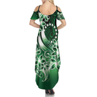Cook Islands Tattoo Family Matching Summer Maxi Dress and Hawaiian Shirt Plumeria Polynesian Pattern