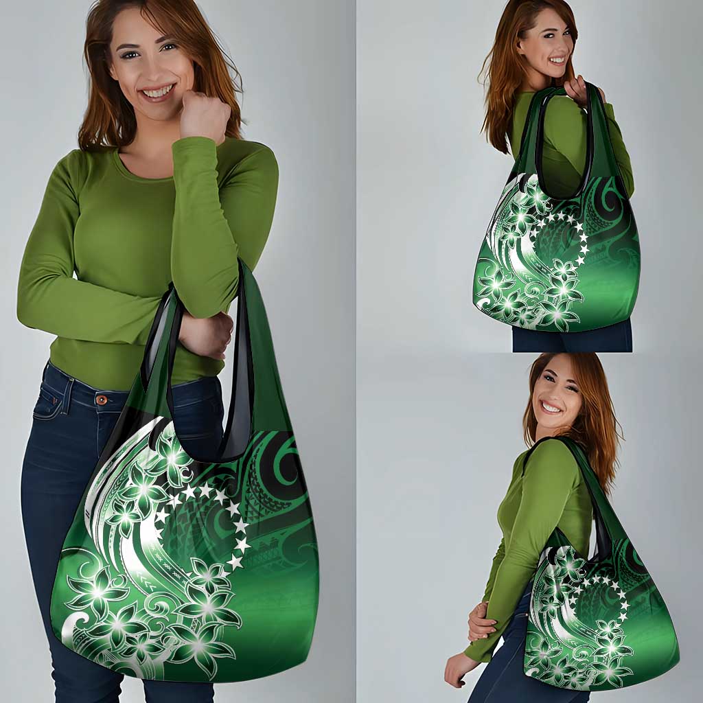 Cook Islands Tattoo Grocery Bag Plumeria Polynesian Pattern