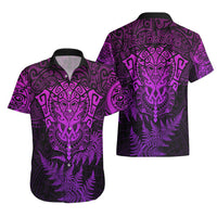 New Zealand Rugby Hawaiian Shirt Silver Fern All Black Mix Ta Moko Purple Style LT9 - Polynesian Pride