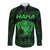 Personalised New Zealand Rugby Long Sleeve Button Shirt Aotearoa Ka Mate Haka All Black Mix Ta Moko Green Style LT9 Unisex Green - Polynesian Pride