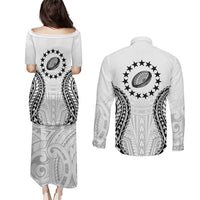 World Rugby Cook Islands Couples Matching Puletasi and Long Sleeve Button Shirt Kukis Make History LT9 - Polynesian Pride