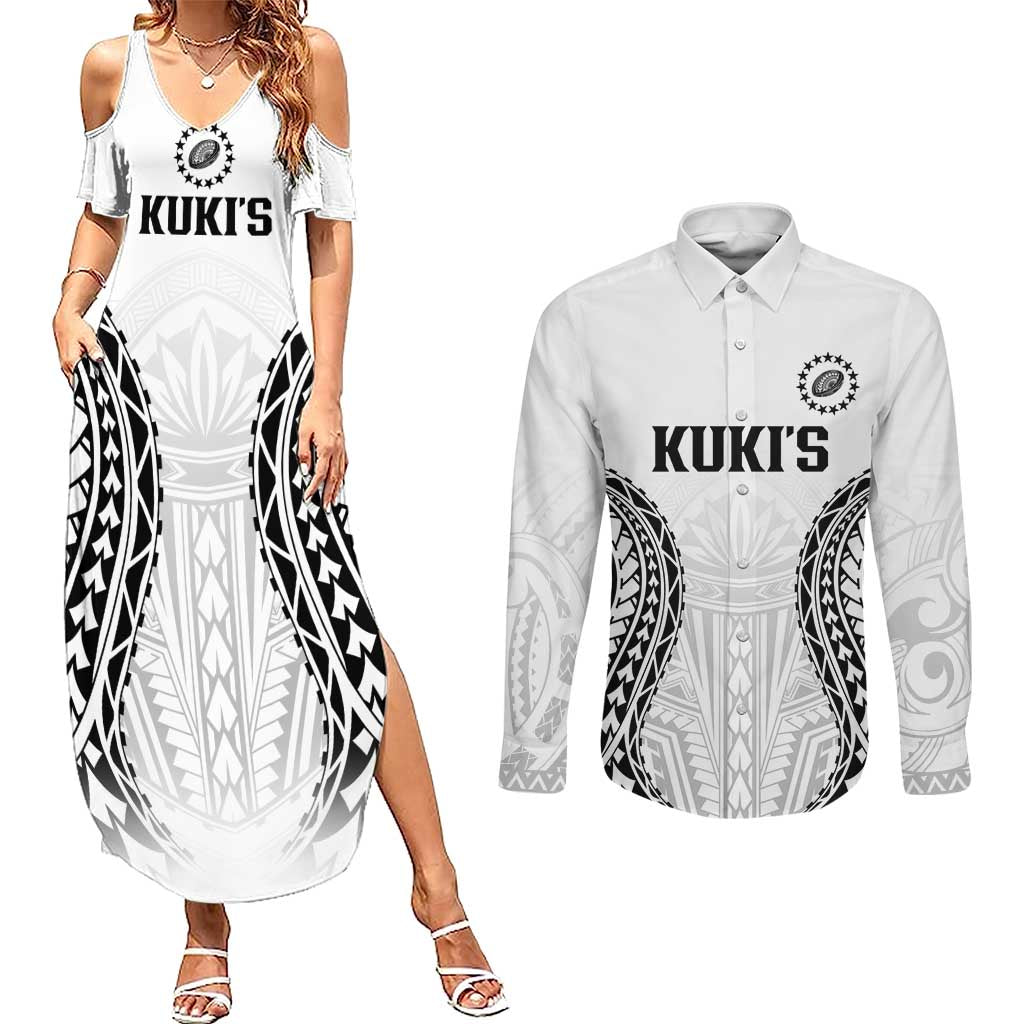 World Rugby Cook Islands Couples Matching Summer Maxi Dress and Long Sleeve Button Shirt Kukis Make History - Polynesian Pride