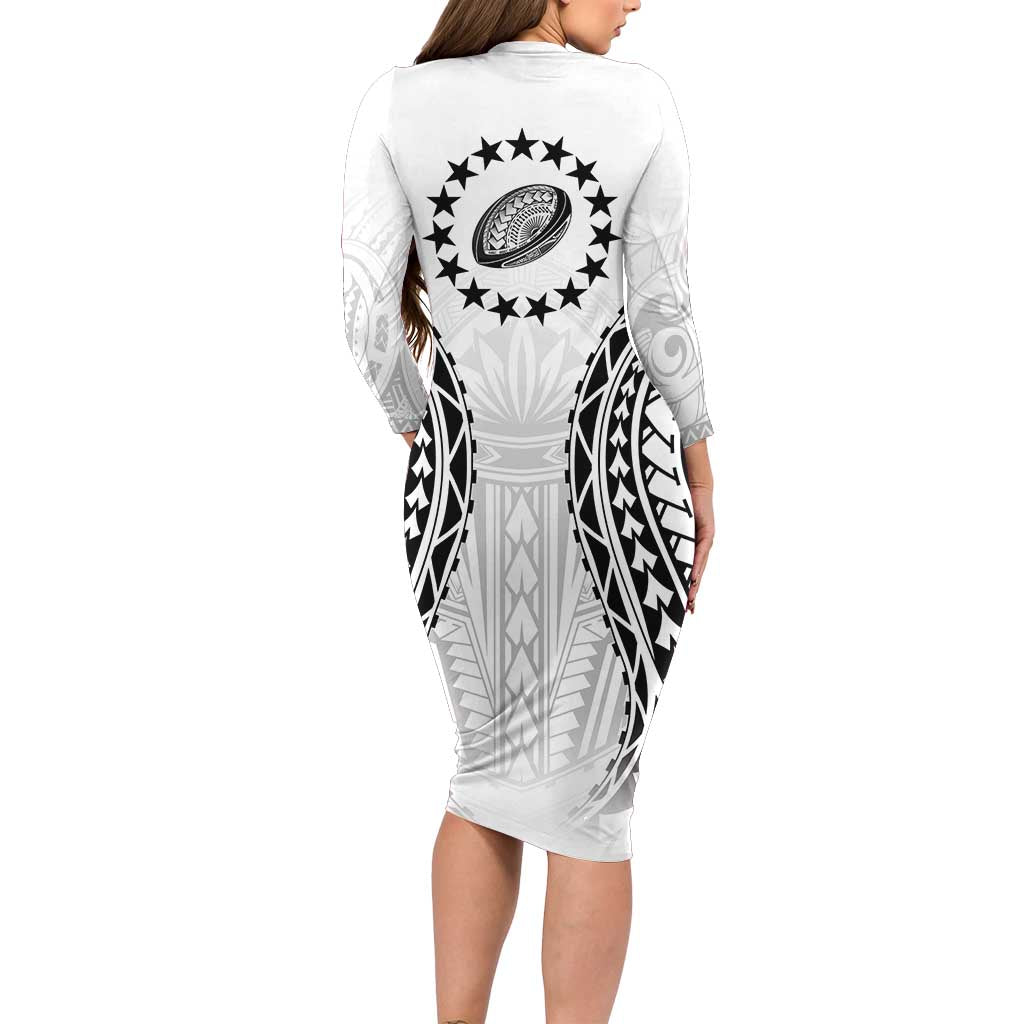 World Rugby Cook Islands Family Matching Long Sleeve Bodycon Dress and Hawaiian Shirt Kukis Make History LT9 - Polynesian Pride
