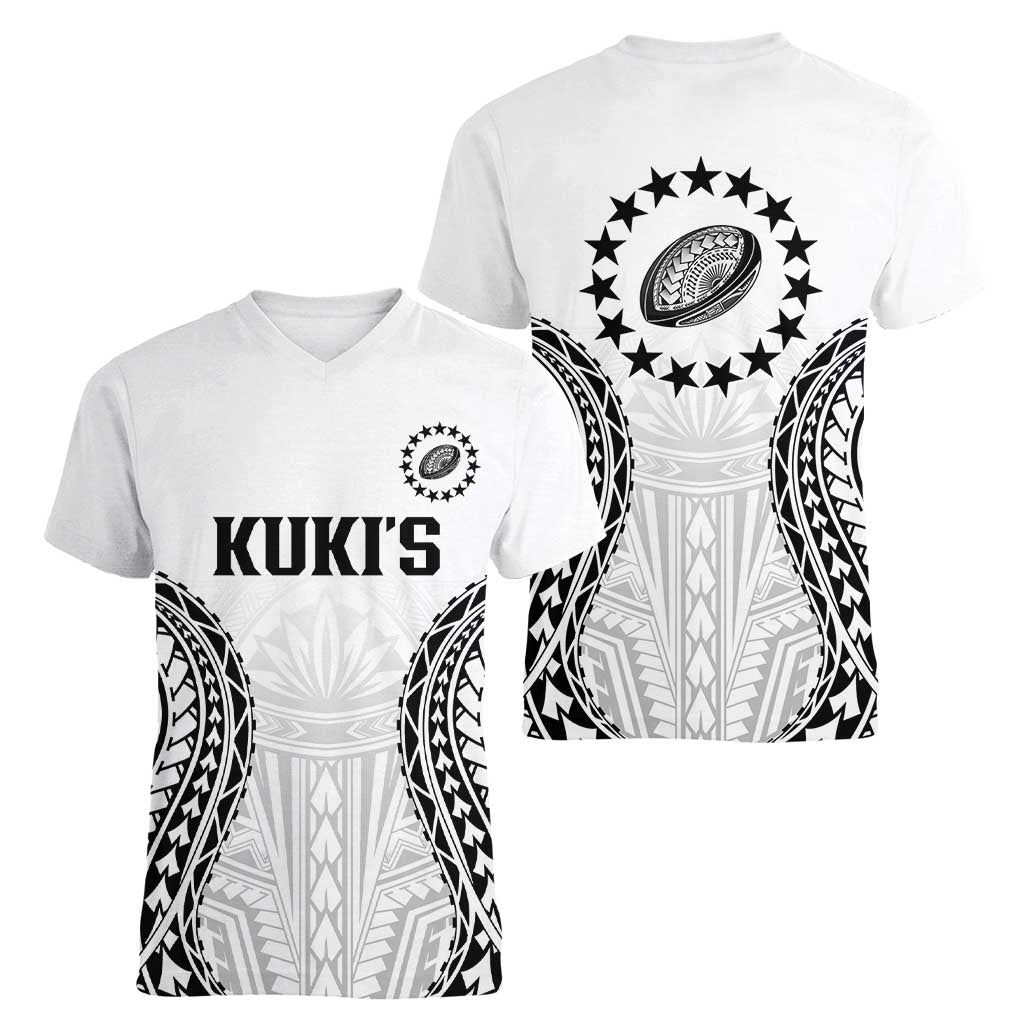 World Rugby Cook Islands Women V-Neck T-Shirt Kukis Make History - Polynesian Pride