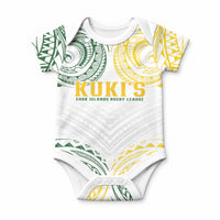 World Rugby Cook Islands Baby Onesie White Polynesian Tribal Pattern LT9 White - Polynesian Pride
