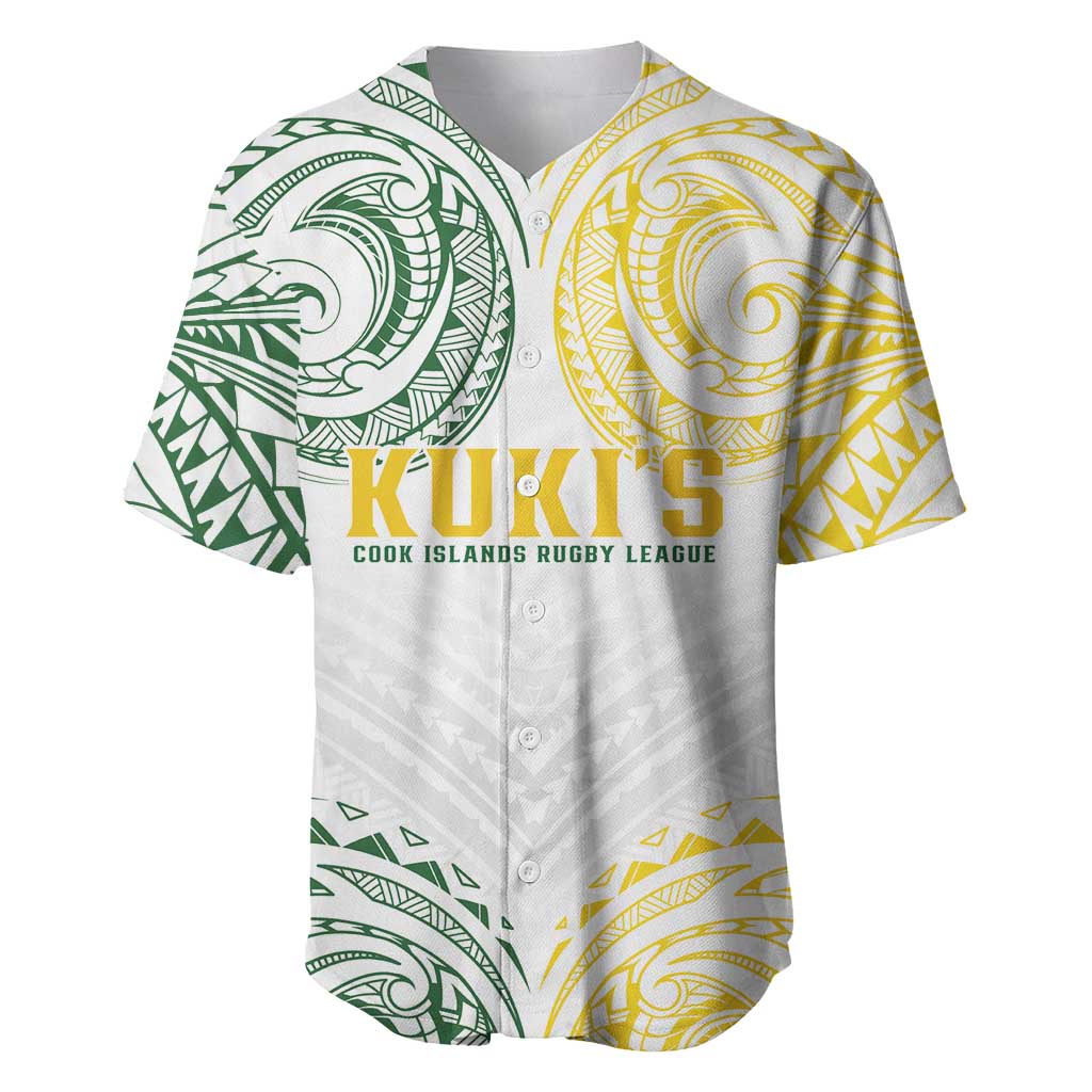 World Rugby Cook Islands Baseball Jersey White Polynesian Tribal Pattern - Polynesian Pride