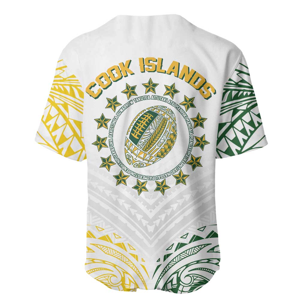 World Rugby Cook Islands Baseball Jersey White Polynesian Tribal Pattern - Polynesian Pride