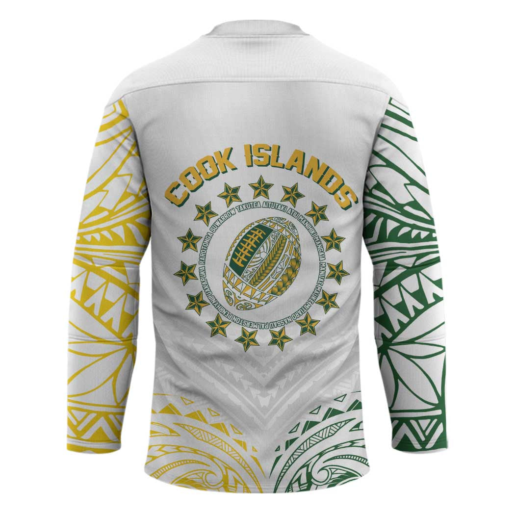 World Rugby Cook Islands Hockey Jersey White Polynesian Tribal Pattern - Polynesian Pride
