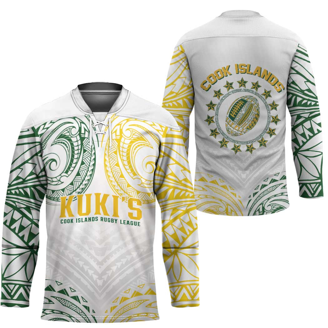 World Rugby Cook Islands Hockey Jersey White Polynesian Tribal Pattern - Polynesian Pride