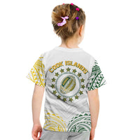 World Rugby Cook Islands Kid T Shirt White Polynesian Tribal Pattern - Polynesian Pride