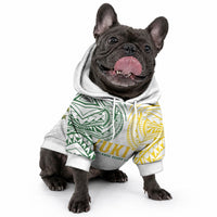 World Rugby Cook Islands Pet Hoodie White Polynesian Tribal Pattern LT9 - Polynesian Pride