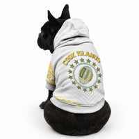 World Rugby Cook Islands Pet Hoodie White Polynesian Tribal Pattern LT9 - Polynesian Pride