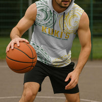 World Rugby Cook Islands Sleeveless Hoodie White Polynesian Tribal Pattern - Polynesian Pride