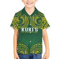 World Rugby Cook Islands Hawaiian Shirt Green Polynesian Tribal Pattern - Polynesian Pride