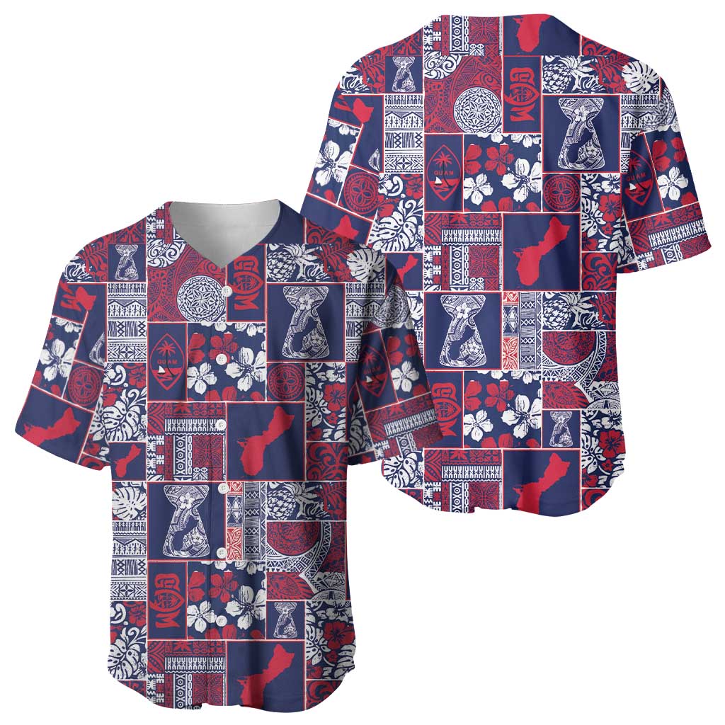 Guam Felis Pasgua Baseball Jersey Pacific Patchwork Xmas Vibes - Polynesian Pride