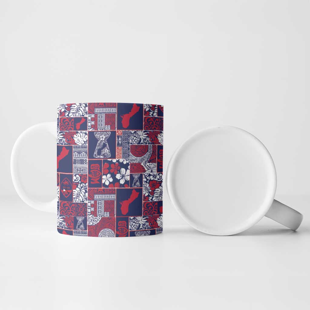 Guam Felis Pasgua Ceramic Mug Pacific Patchwork Xmas Vibes - Polynesian Pride