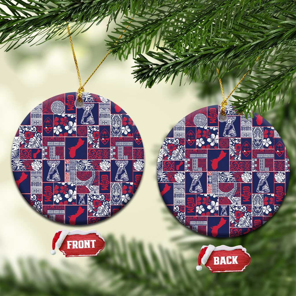 Guam Felis Pasgua Ceramic Ornament Pacific Patchwork Xmas Vibes - Polynesian Pride