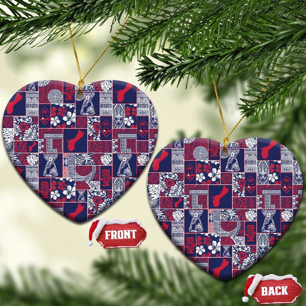 Guam Felis Pasgua Ceramic Ornament Pacific Patchwork Xmas Vibes - Polynesian Pride