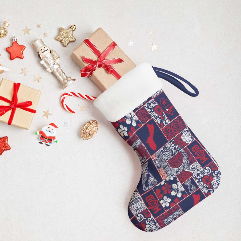 Guam Felis Pasgua Christmas Stocking Pacific Patchwork Xmas Vibes - Polynesian Pride