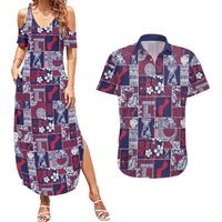 Guam Felis Pasgua Couples Matching Summer Maxi Dress and Hawaiian Shirt Pacific Patchwork Xmas Vibes - Polynesian Pride