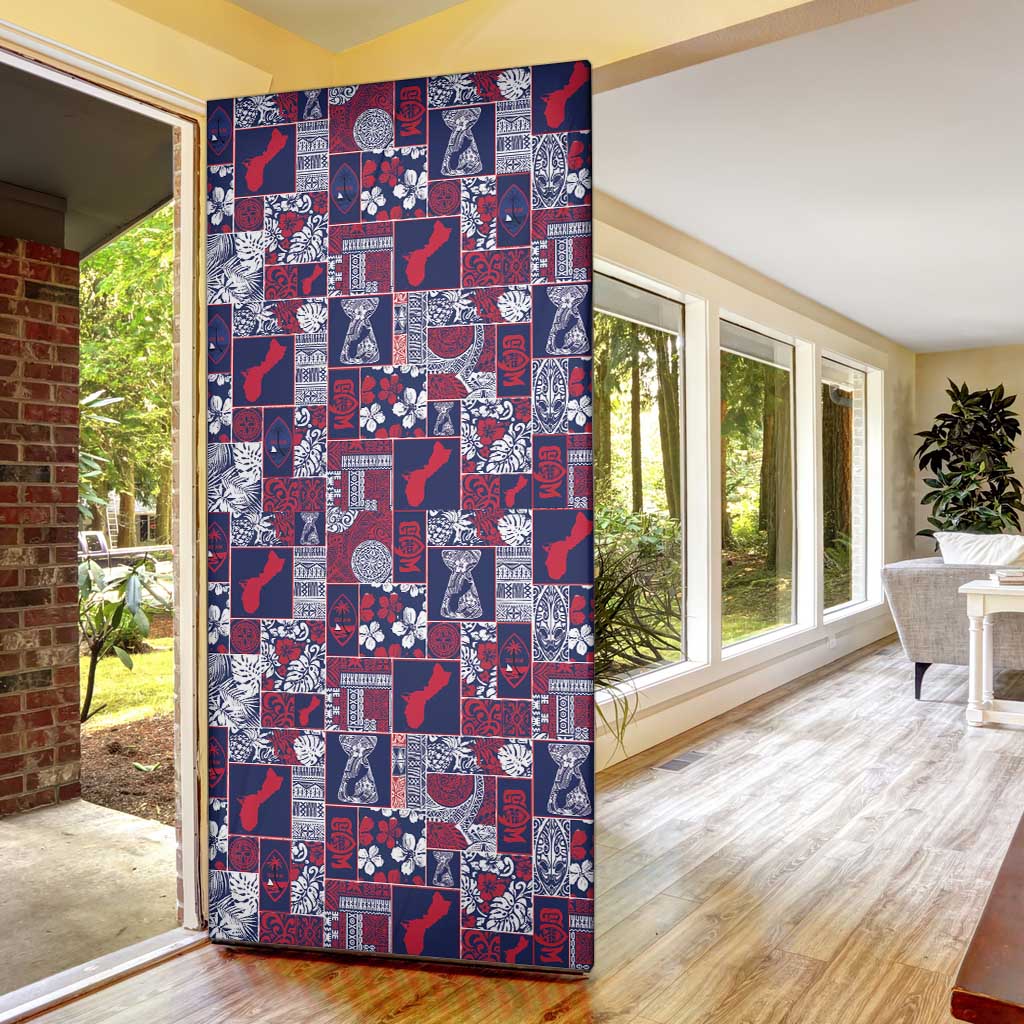 Guam Felis Pasgua Door Cover Pacific Patchwork Xmas Vibes - Polynesian Pride