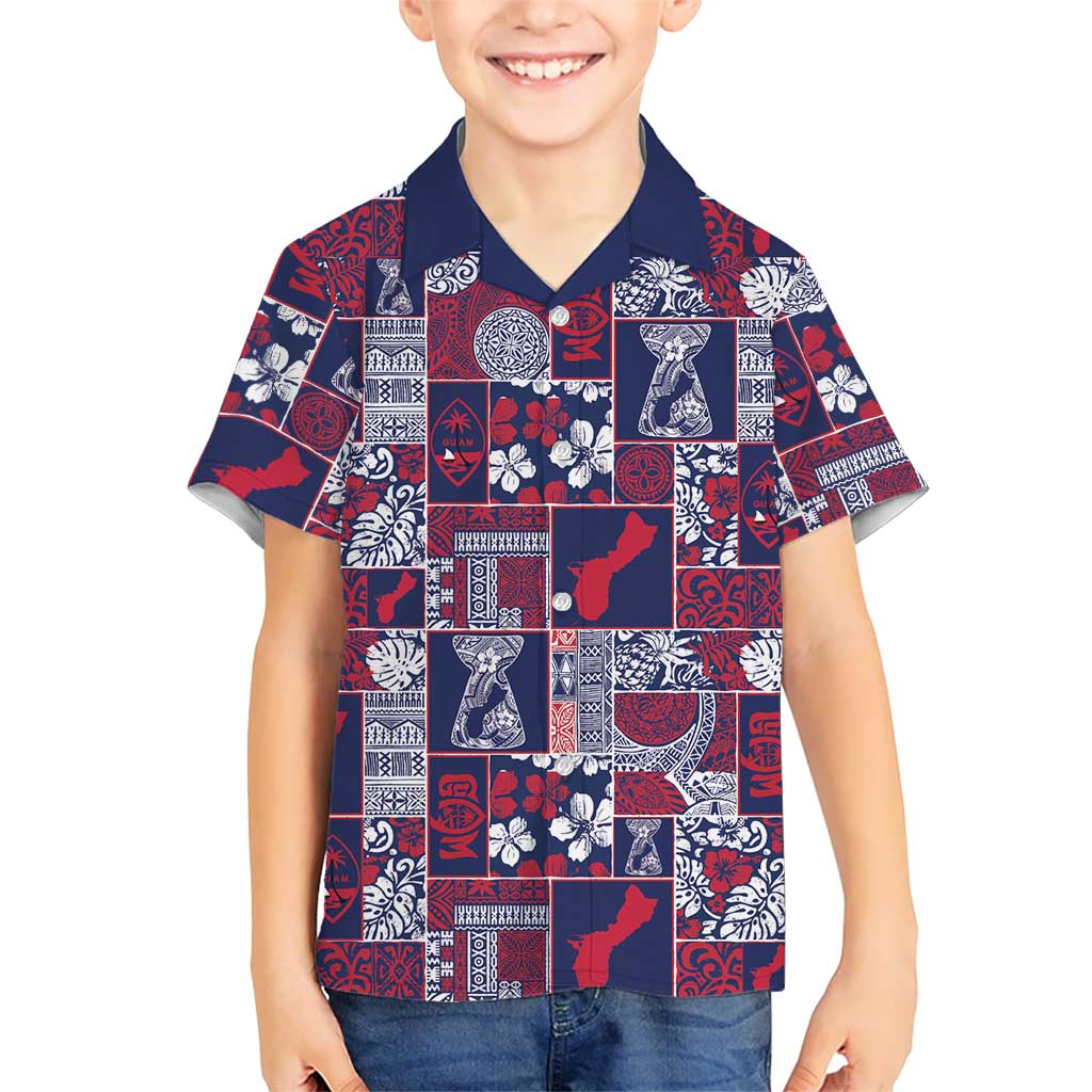Guam Felis Pasgua Family Matching Long Sleeve Bodycon Dress and Hawaiian Shirt Pacific Patchwork Xmas Vibes - Polynesian Pride