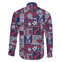 Guam Felis Pasgua Family Matching Off The Shoulder Long Sleeve Dress and Hawaiian Shirt Pacific Patchwork Xmas Vibes LT9 - Polynesian Pride