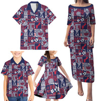 Guam Felis Pasgua Family Matching Puletasi and Hawaiian Shirt Pacific Patchwork Xmas Vibes - Polynesian Pride