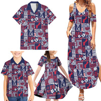 Guam Felis Pasgua Family Matching Summer Maxi Dress and Hawaiian Shirt Pacific Patchwork Xmas Vibes - Polynesian Pride