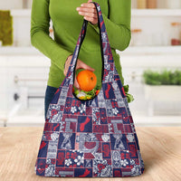 Guam Felis Pasgua Grocery Bag Pacific Patchwork Xmas Vibes - Polynesian Pride