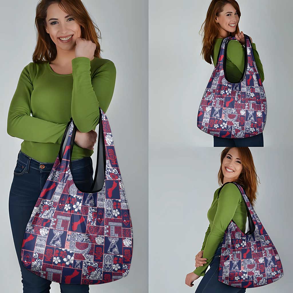 Guam Felis Pasgua Grocery Bag Pacific Patchwork Xmas Vibes - Polynesian Pride