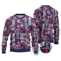 Guam Felis Pasgua Ugly Christmas Sweater Pacific Patchwork Xmas Vibes - Polynesian Pride