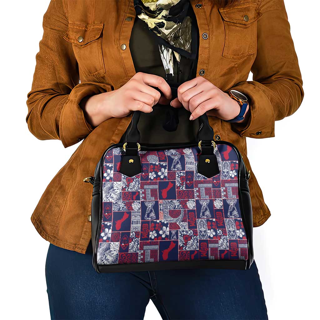 Guam Felis Pasgua Shoulder Handbag Pacific Patchwork Xmas Vibes - Polynesian Pride