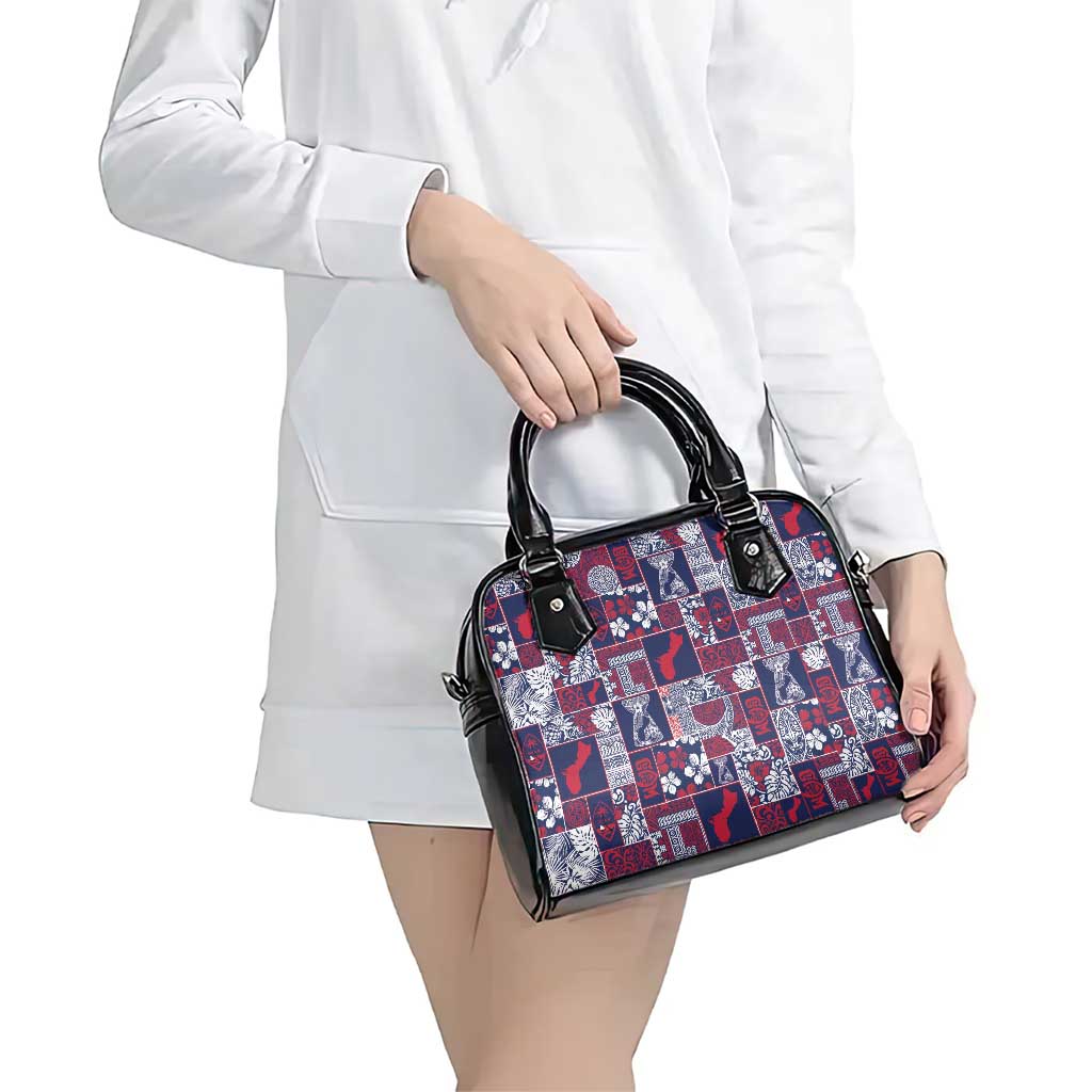 Guam Felis Pasgua Shoulder Handbag Pacific Patchwork Xmas Vibes - Polynesian Pride