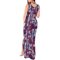 Guam Felis Pasgua Tank Maxi Dress Pacific Patchwork Xmas Vibes - Polynesian Pride