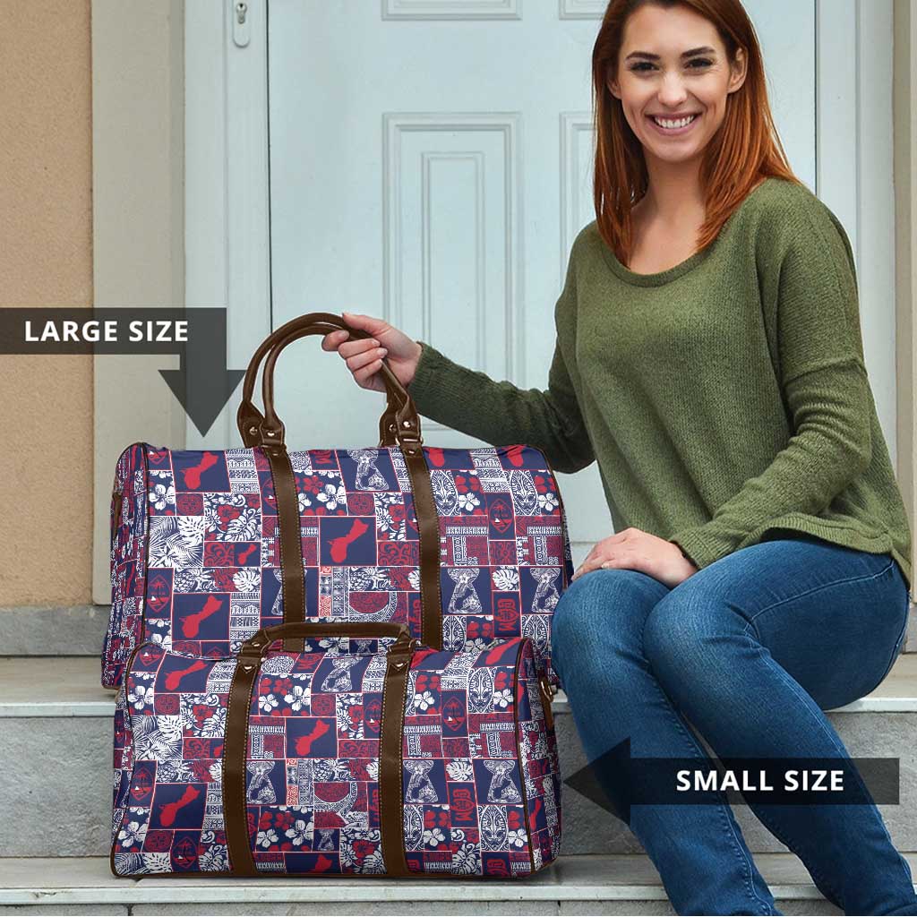 Guam Felis Pasgua Travel Bag Pacific Patchwork Xmas Vibes - Polynesian Pride