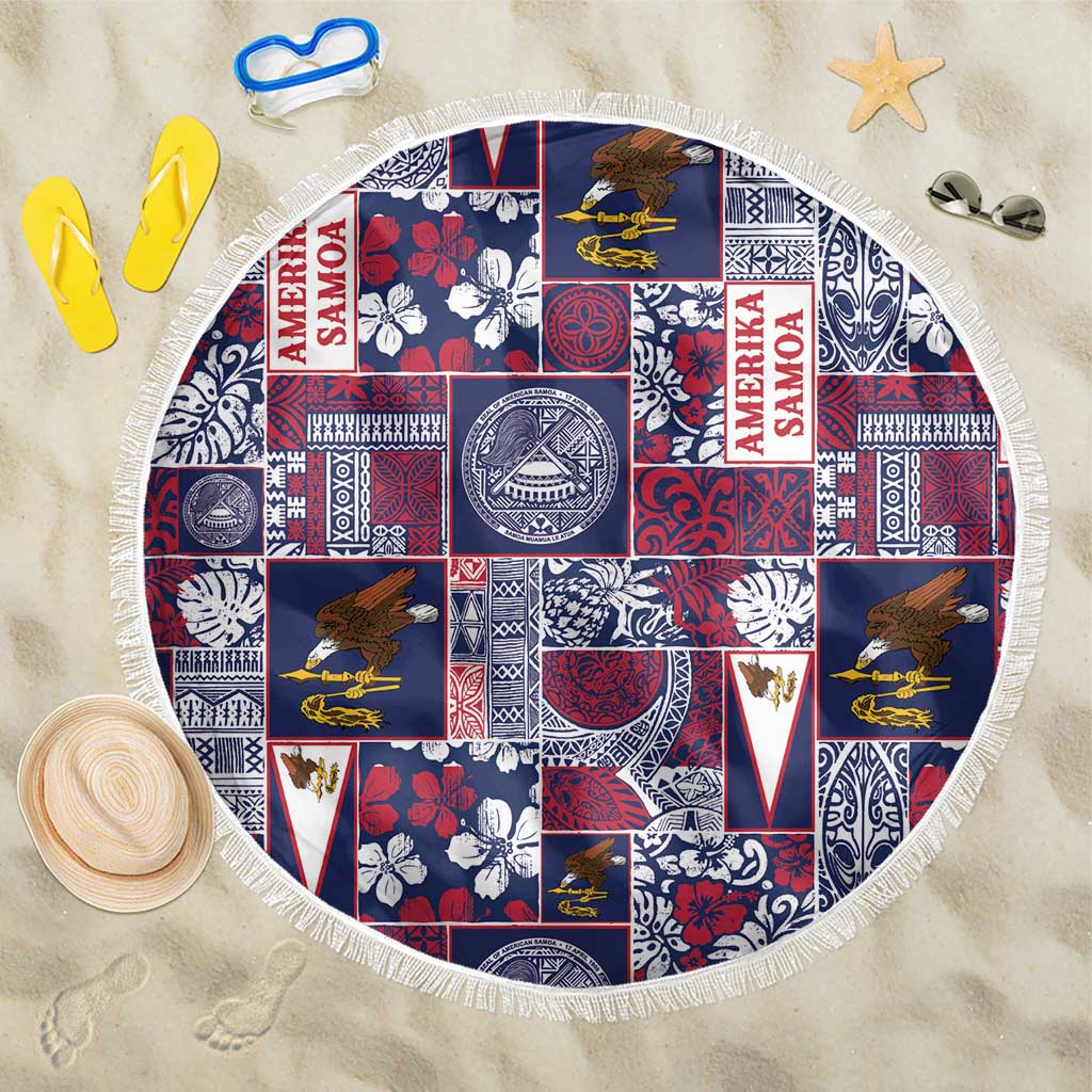 Manuia le Kerisimasi American Samoa Beach Blanket Pacific Patchwork Xmas Vibes LT9 One Size 150cm Blue - Polynesian Pride