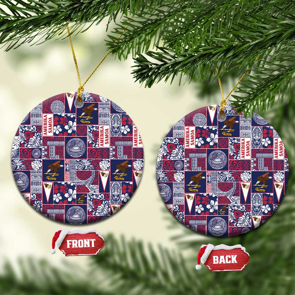 Manuia le Kerisimasi American Samoa Ceramic Ornament Pacific Patchwork Xmas Vibes - Polynesian Pride