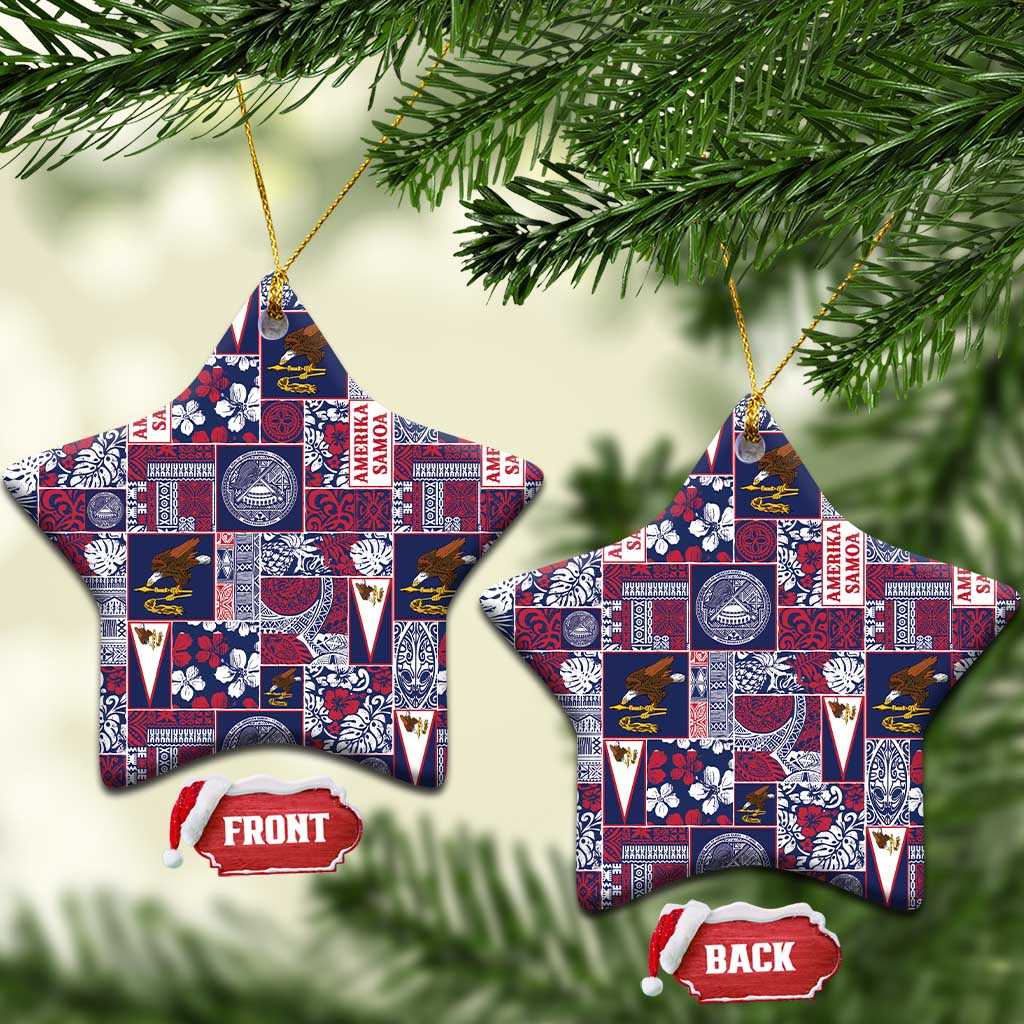 Manuia le Kerisimasi American Samoa Ceramic Ornament Pacific Patchwork Xmas Vibes - Polynesian Pride