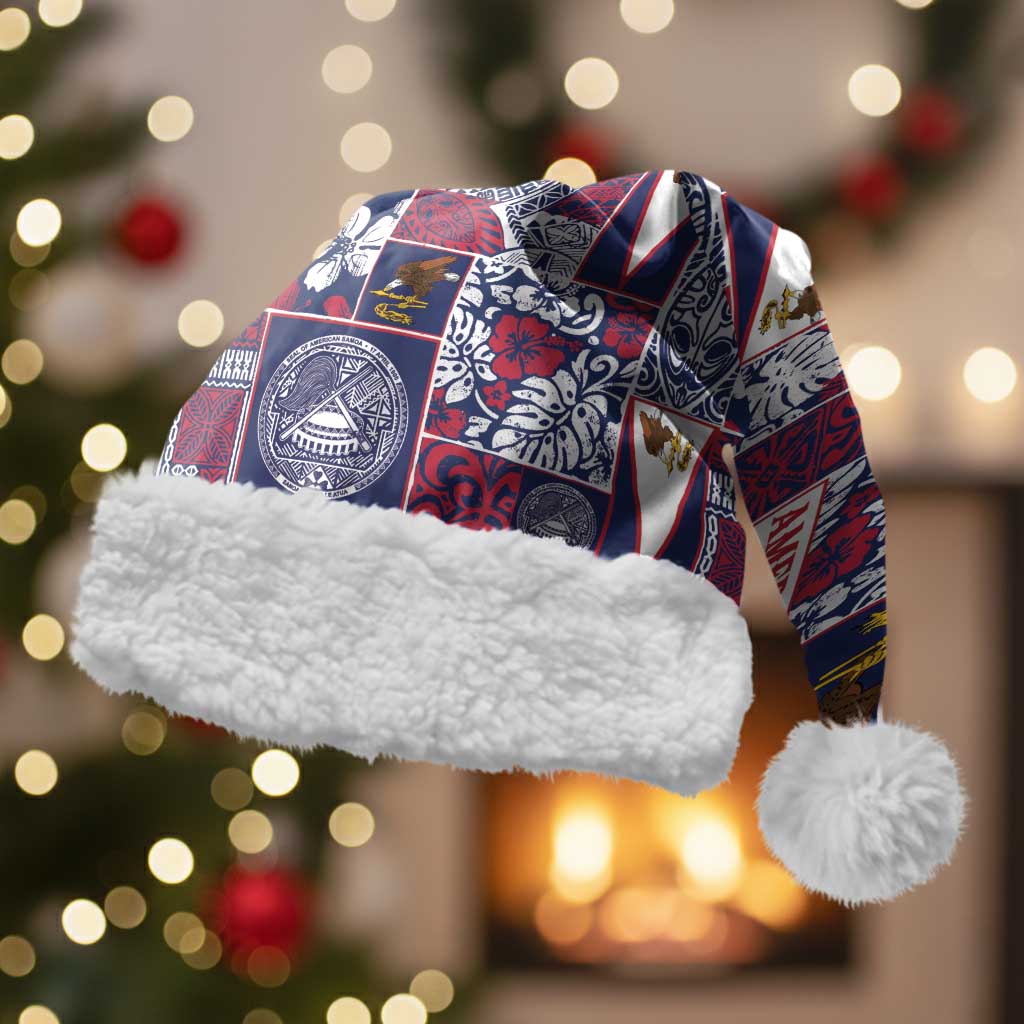 Manuia le Kerisimasi American Samoa Christmas Santa Hat Pacific Patchwork Xmas Vibes - Polynesian Pride